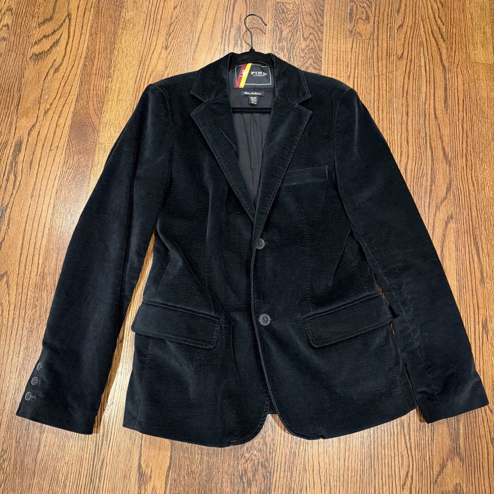 Vintage New Fink Blazer Mens Med Dark Blue Velvet Velour Lined 70s Retro